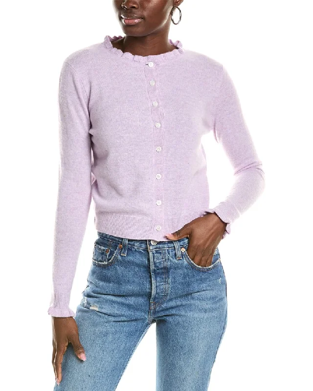 Easy Style sofiacashmere Ruffle Cashmere Cardigan