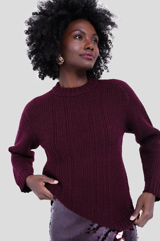 Design Perception Burgundy Combey Wool Jumper