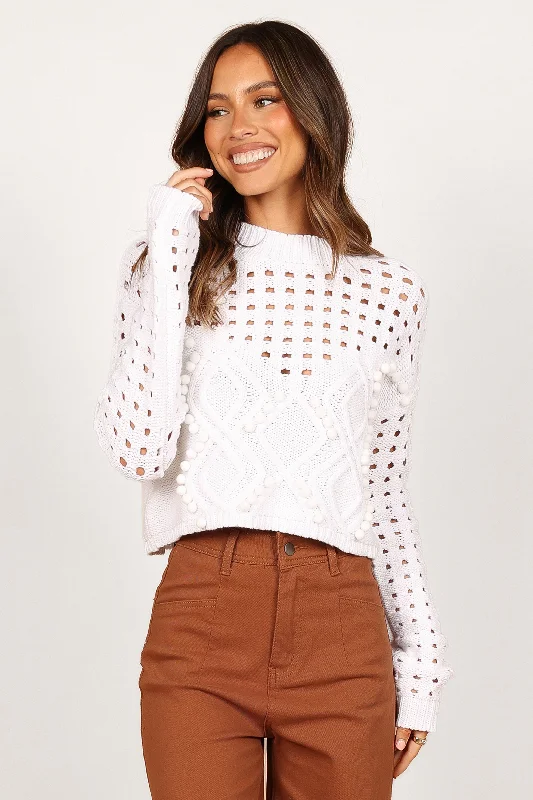 Relaxed Chic Temaire Knit Sweater - White