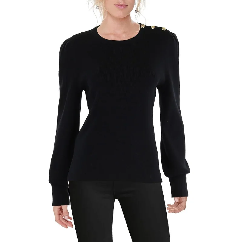 French Style Lauren Ralph Lauren Womens Ribbed Knit Crewneck Pullover Sweater