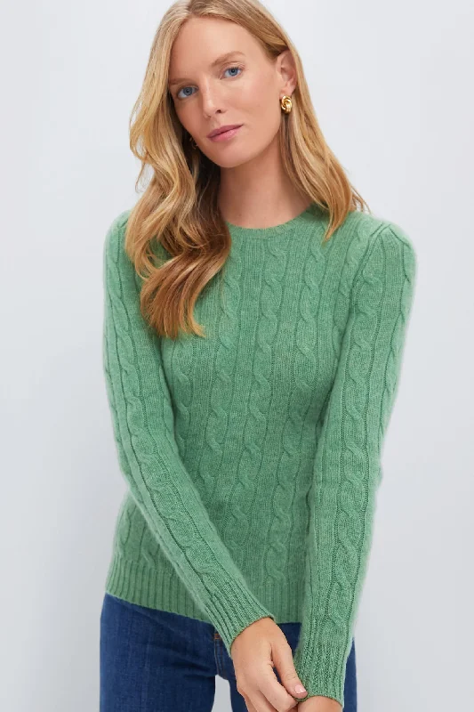 Easy Chic Wear Smoke Green Heather Cashmere Julianna Classic Long Sleeve Pullover