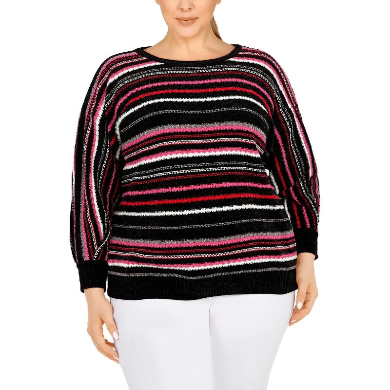 Romantic Data Ruby Rd. Womens Plus  Boat Neck Pullover Sweater