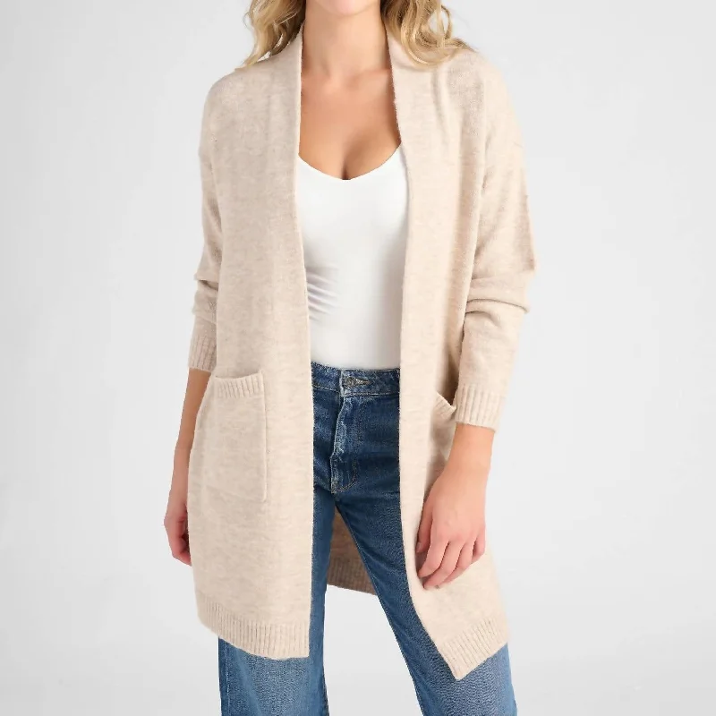 Stylish Ease Avani Cardigan In Oatmeal