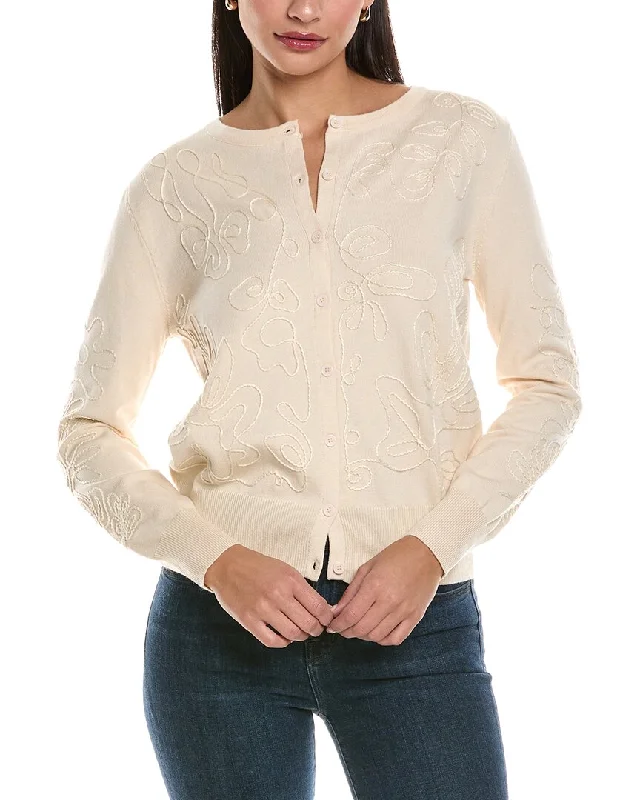 Warm Atmosphere ANNA KAY Türkiye Embroidered Cashmere-Blend Cardigan