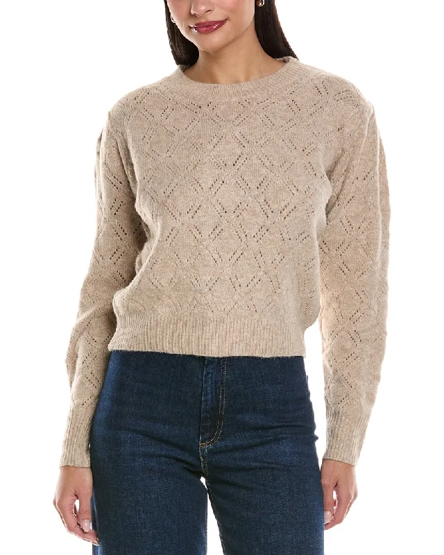 Comfortable down ANNA KAY Pointelle Cashmere-Blend Sweater