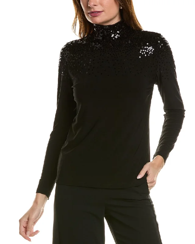 Cozy Fashions Anne Klein Sequin Cascade Turtleneck