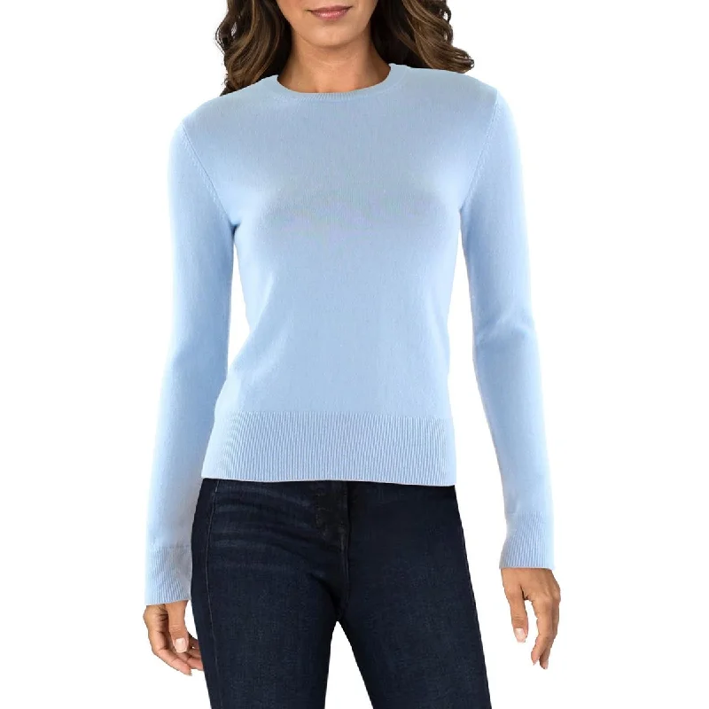 Integrated Design Vince Womens Ribbed Trim 100% Cashmere Pullover Sweater