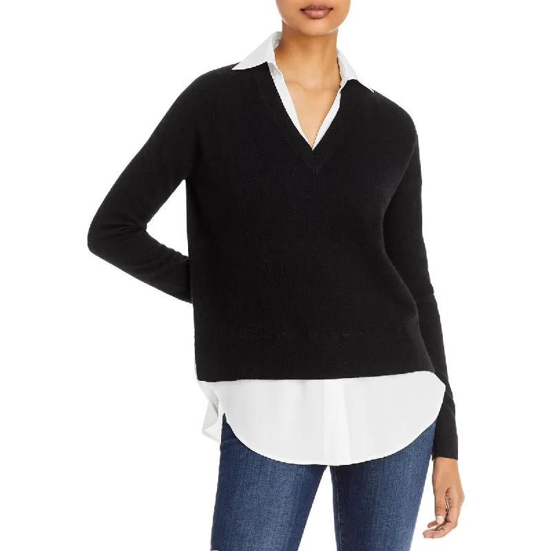 End Of The Year Private Label Womens Cashmere Collared Pullover Sweater