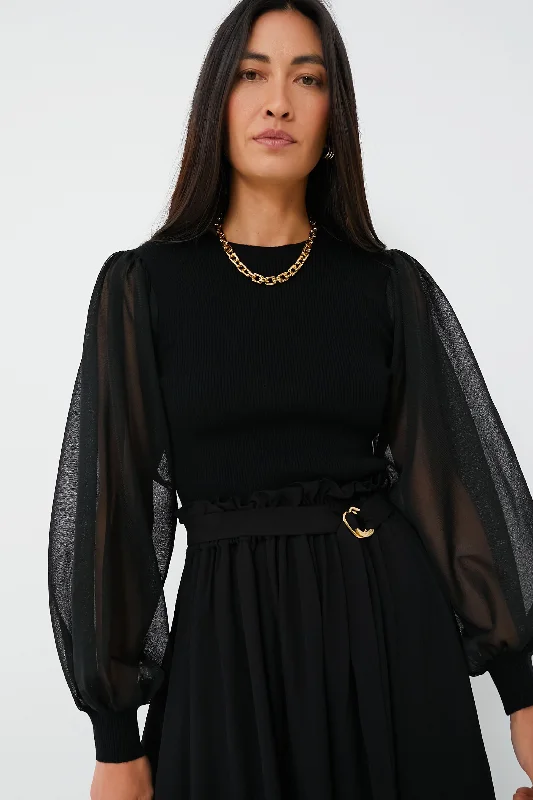 Exquisite Tailoring Noir Sabrina Pullover