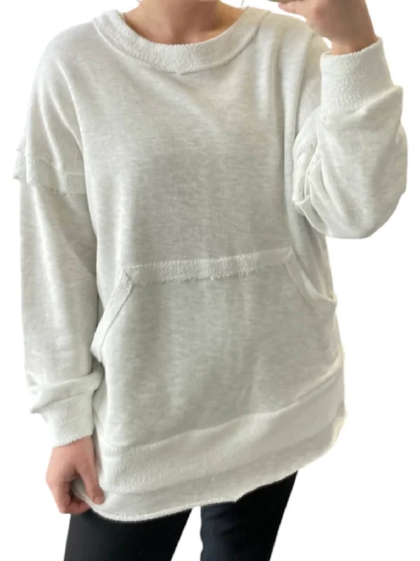 Comfortable Outfits Terry Pullover Sweater In Ash Grey
