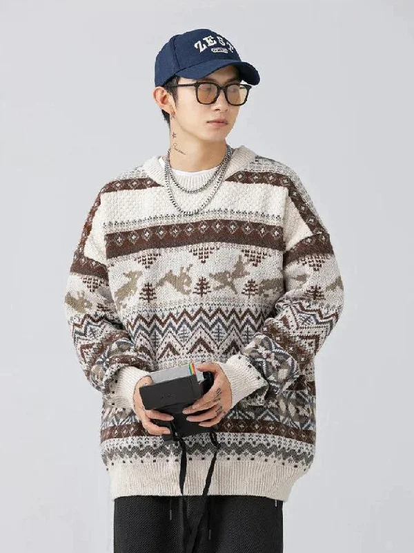 Urban Chic Vintage Rabbits Knitted Sweater