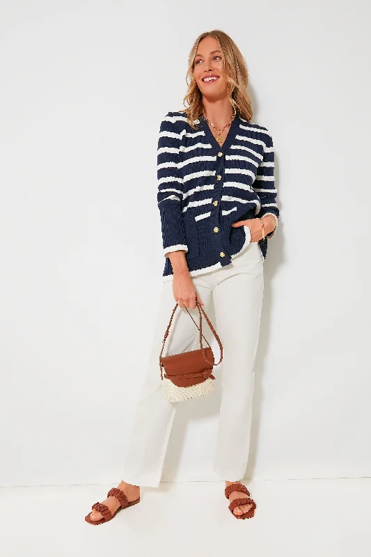 Spring Fashion Navy Striped Kerry Cardigan