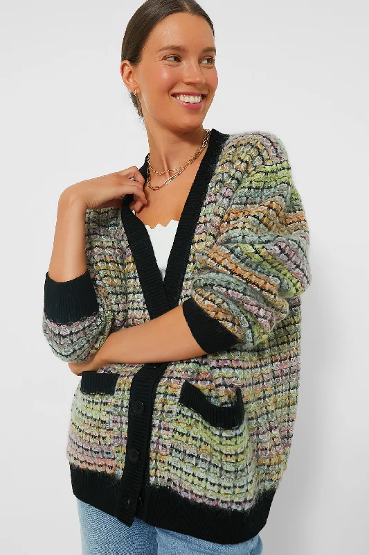 Comfortable And Cold-proof Multicolored Tweed Cardigan