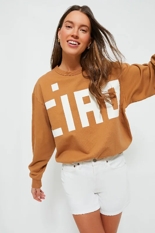Cozy Outerwear Nutmeg with Cream Block Ciao Oversized Sweatshirt