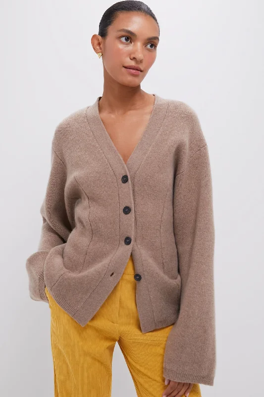 Casual Wear Walnut Paris V-Neck Button Front Cardigan