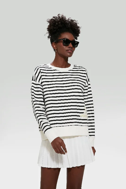 Editorial Design Black and White Stripe Natasha Pullover