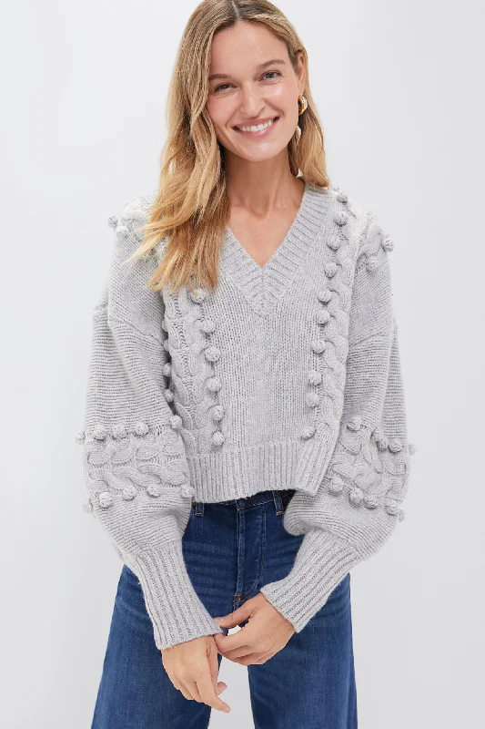 French Retro Grey Dot Marle Elsa Wool Knit