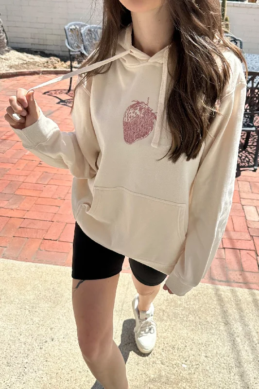 Classic Style Strawberry Graphic Hoodie