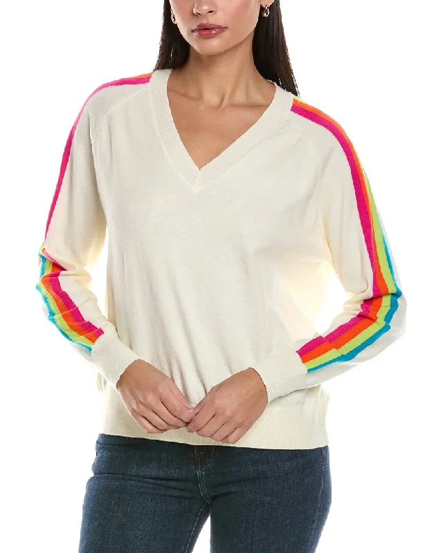 Personalized Design ANNA KAY Rainbow Stripe Cashmere-Blend Sweater
