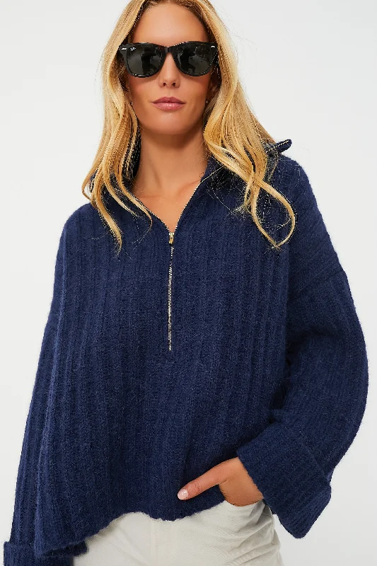 Basic Version Navy Uma Poncho