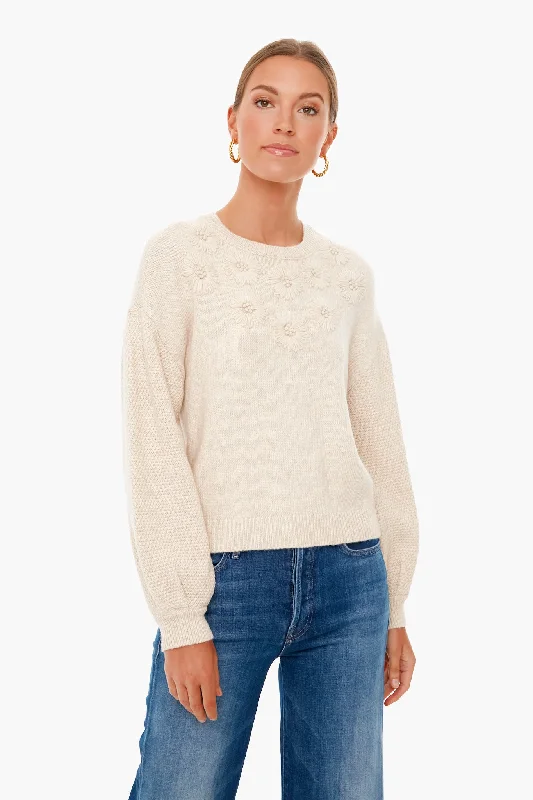 Classic Items Oatmeal Daisy Sweater