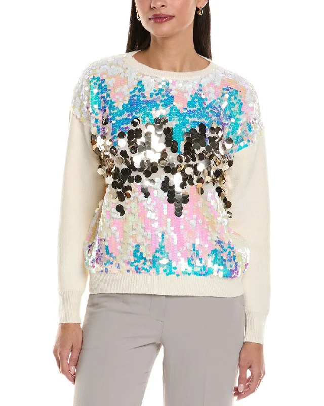 Versatile Comfort Wear ANNA KAY Sequin Cashmere-Blend Sweater