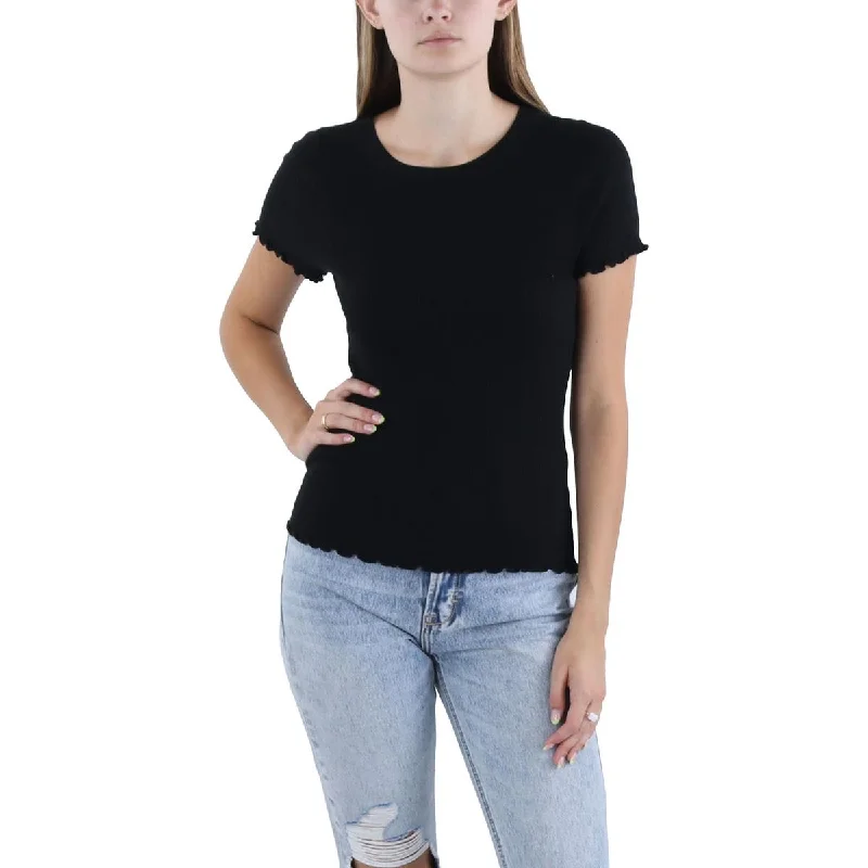 Embroidery Design Splendid Womens Joey Crewneck Short Sleeve Pullover Sweater