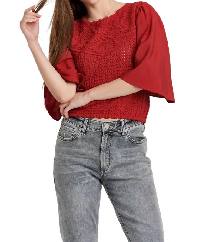 Fresh Wear Kamala Sweater In Ruby Pink
