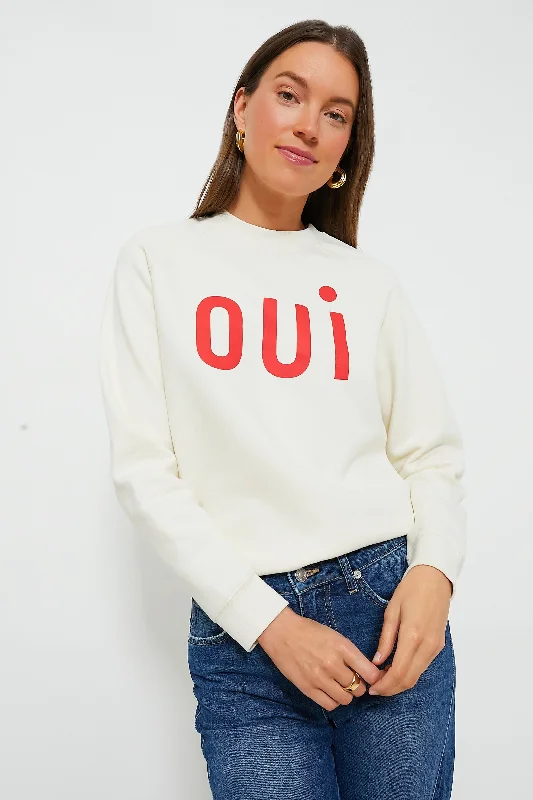 Fashion Concept Cream with Bright Poppy Oui Sweatshirt