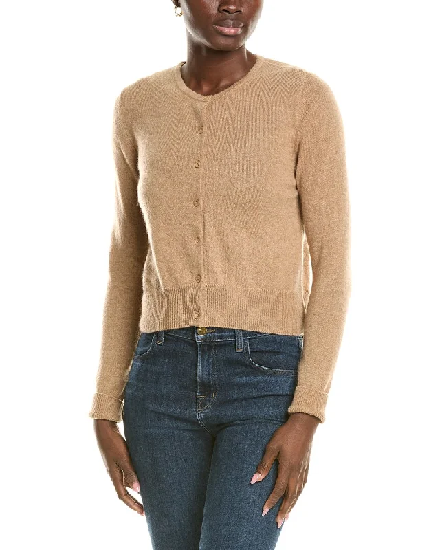 Comfortable Dresses Forte Cashmere Cropped Cashmere Cardigan