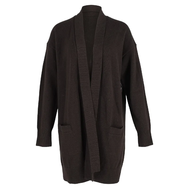 Soft Knitwear Joseph Belted Knitted Cardigan in Brown Wool