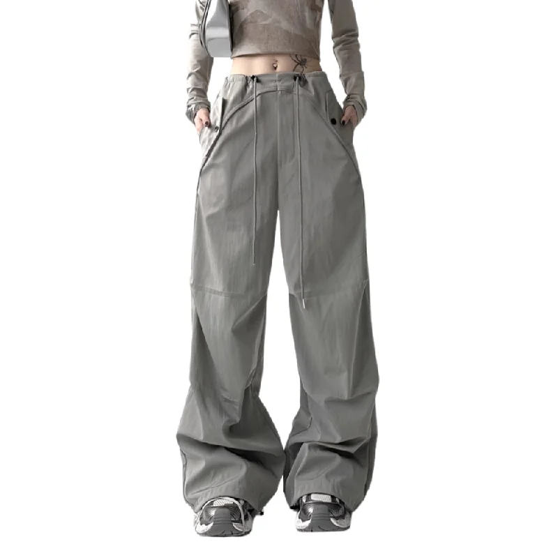 Age-reducing Style Women's Solid Color Paratrooper Cargo Pants