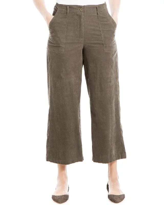 Unique Prints Max Studio Crop Wide Leg Corduroy Pant