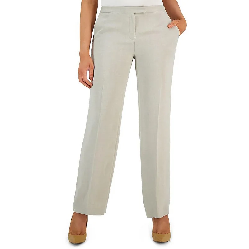 Sweet Style Kasper Womens Pockets Solid Straight Leg Pants