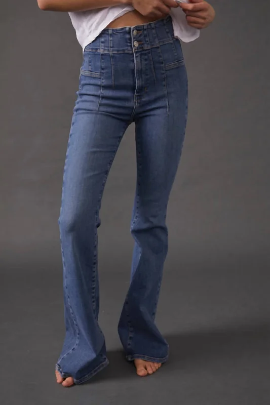 Personalized Design Jayde Flare Jean In Sunburst Blue