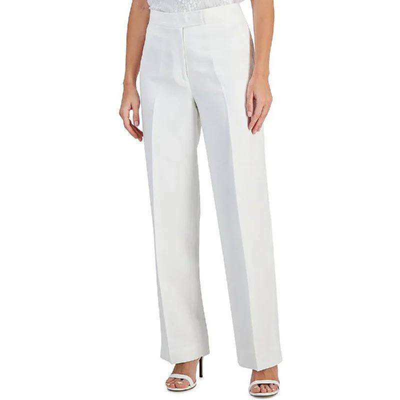 Creative Prints Anne Klein Womens Pocket Solid Wide Leg Pants