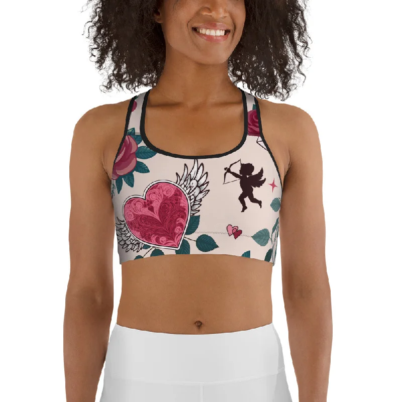 Comfortable Jeans Cute Valentine Sports Bra