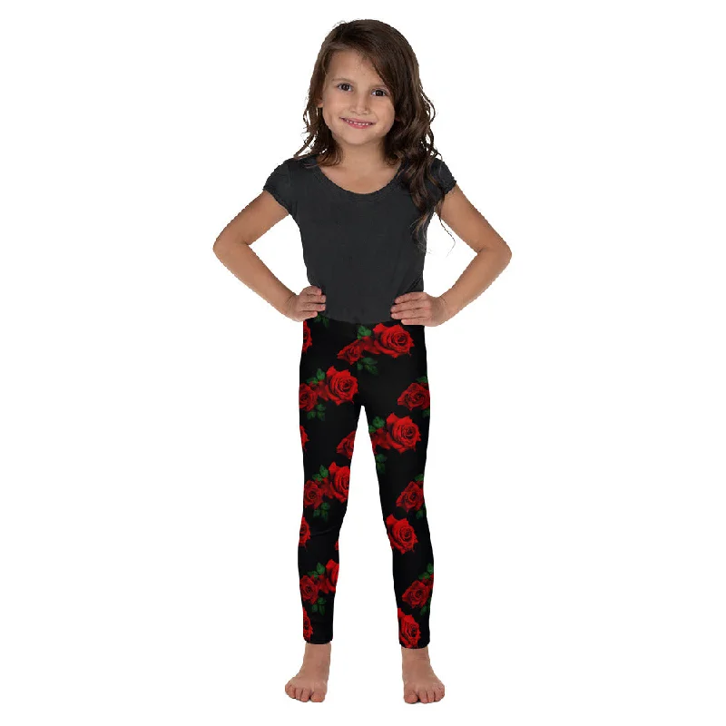 Stylish Jackets Red Roses Kid's Leggings