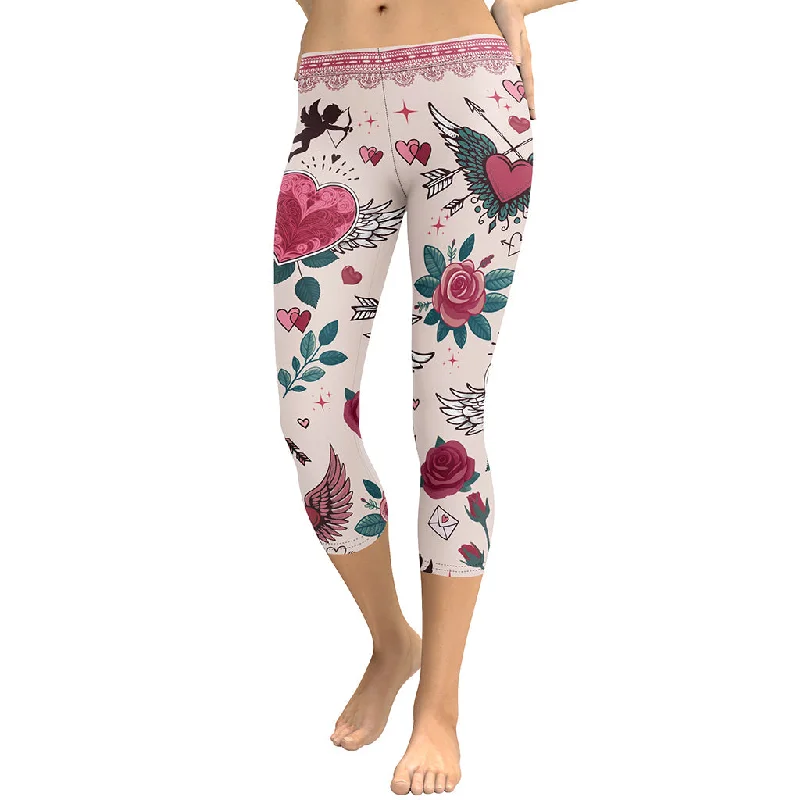 Weekend Comfort Wear Cute Valentine Capris