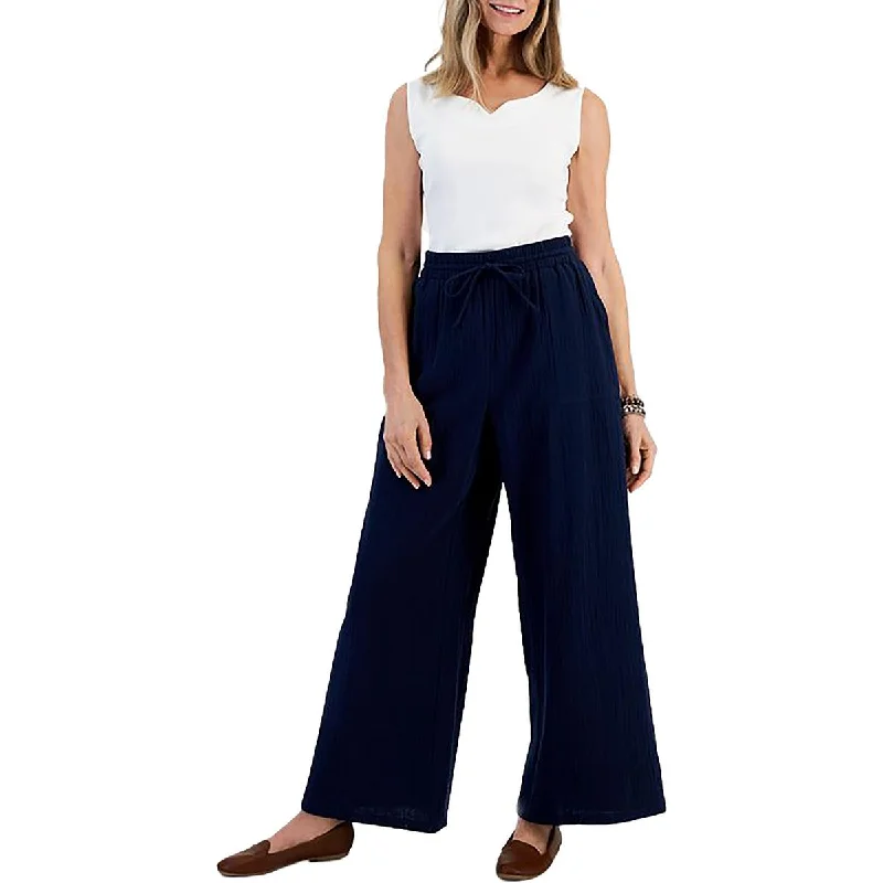 High Street Design Style & Co. Womens Pocket Gauze Palazzo Pants