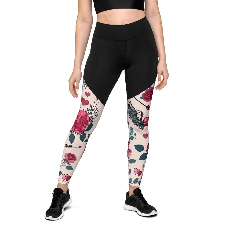 Relaxed Tops Cute Valentine Compression Leggings