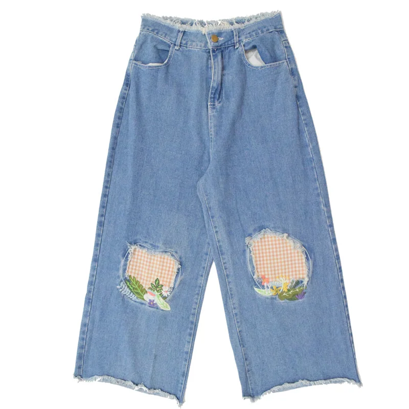 Floral Prints CUTE "PICNIC" JEANS BY63110