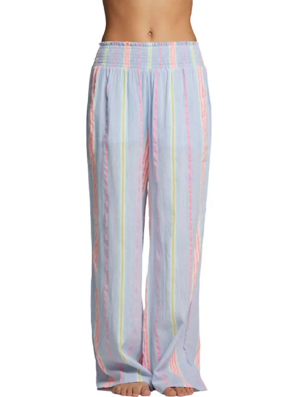 Sporty Comfort Bari South West Beach Trouser In Stripe Blue