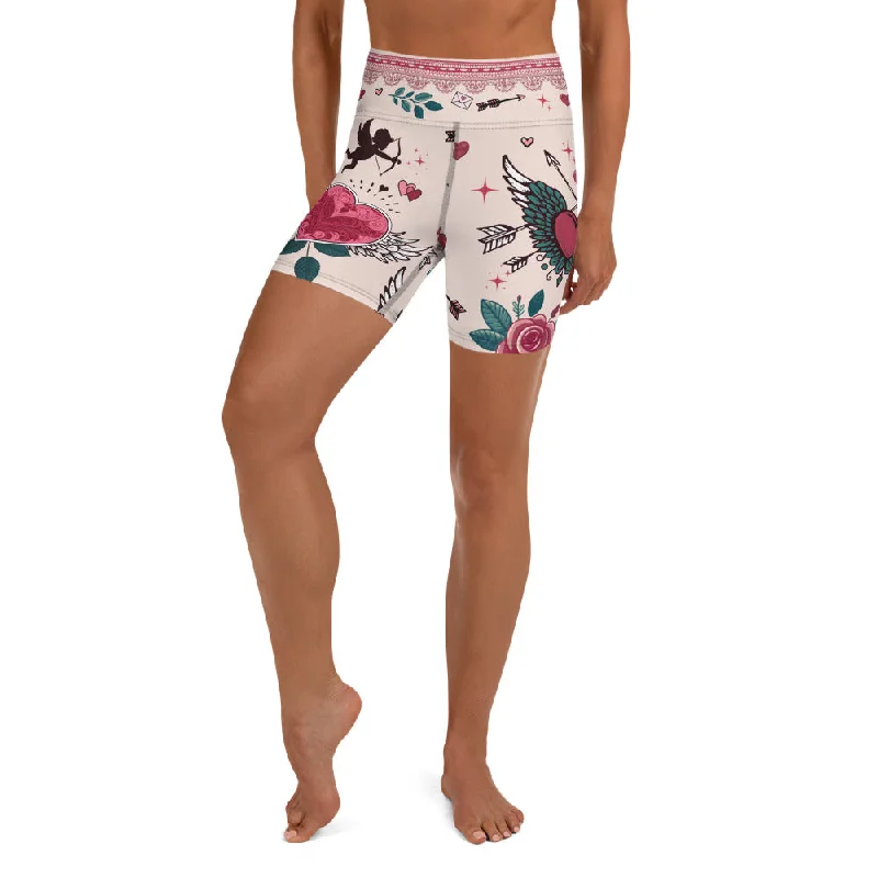 Light Fit Cute Valentine Yoga Shorts
