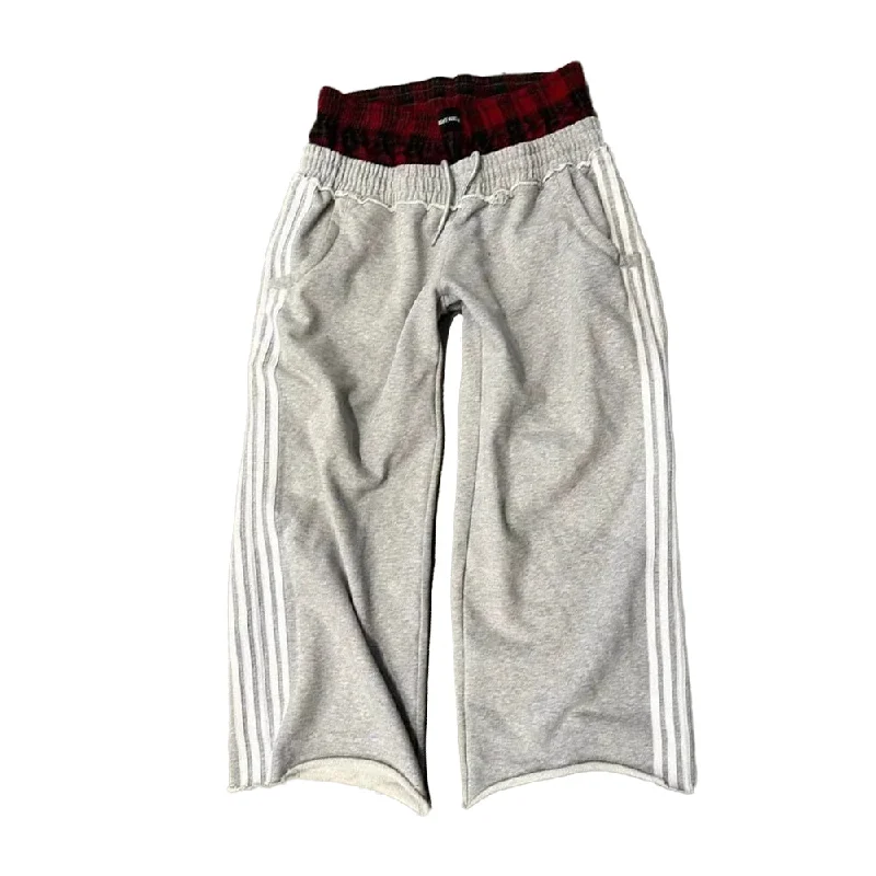 Lively And Youthful Retro Double Waist Sweatpants