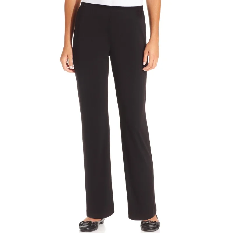 Advanced Customization NY Collection Womens Petites Replen Matte Jersey Office Wear Wide Leg Pants