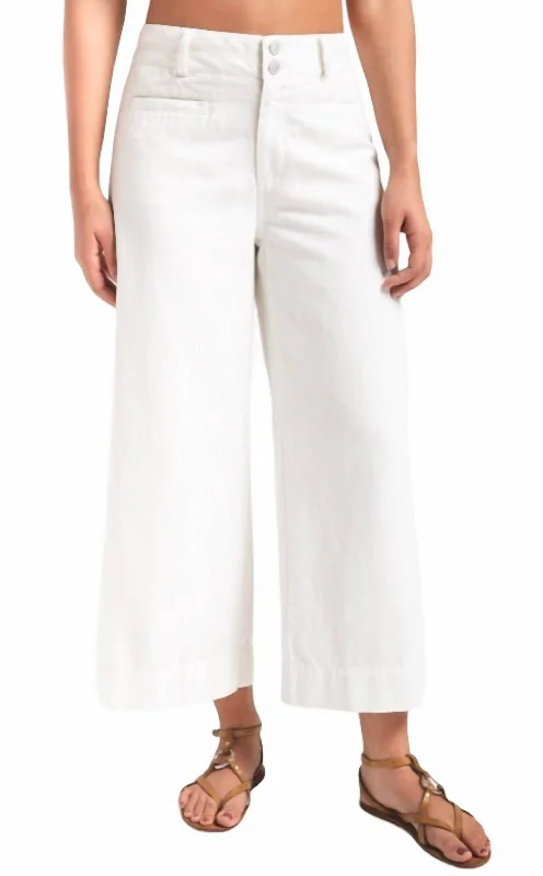 Light Comfort Turin Solid Pants In White