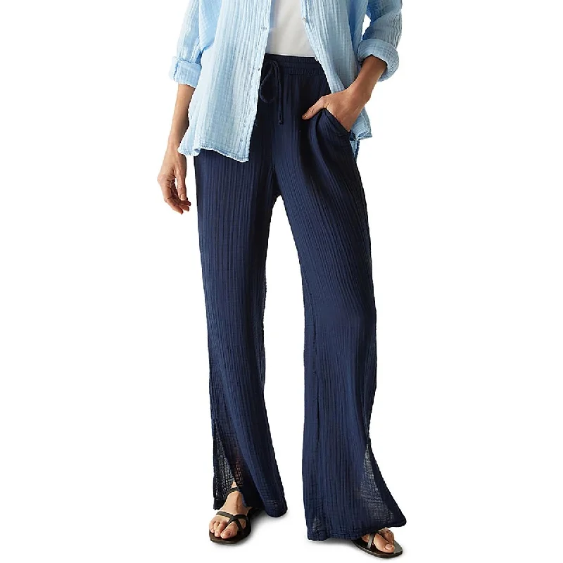 Celebrity Must-have Michael Stars Womens Drawstring Stretch Straight Leg Pants