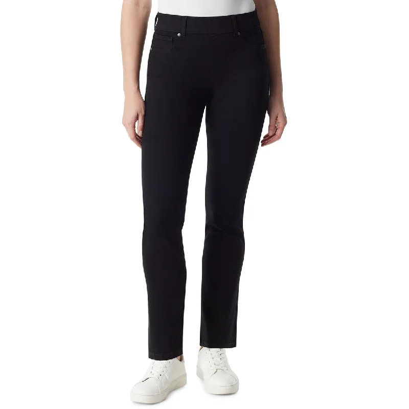Perfect Tailoring Gloria Vanderbilt Womens Solid High Rise Straight Leg Pants