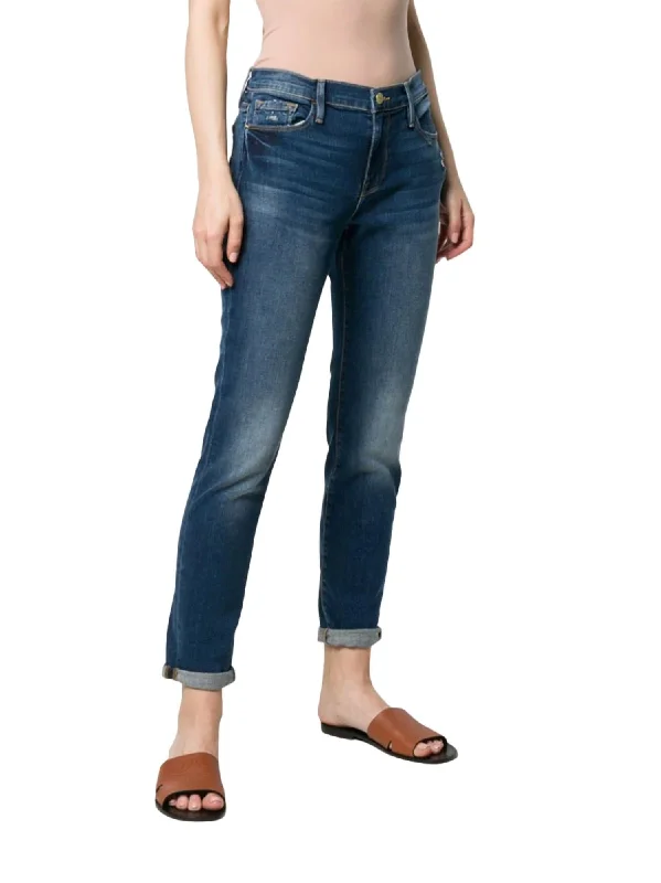 Chic Comfort Le Garcon Rolled Raw After Jeans In Azur